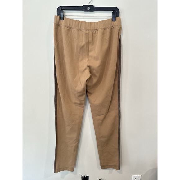 NWT Lafayette 148 Suede Front Slim Stretch Brown Pants Leggings Large 2082 - Picture 2 of 9